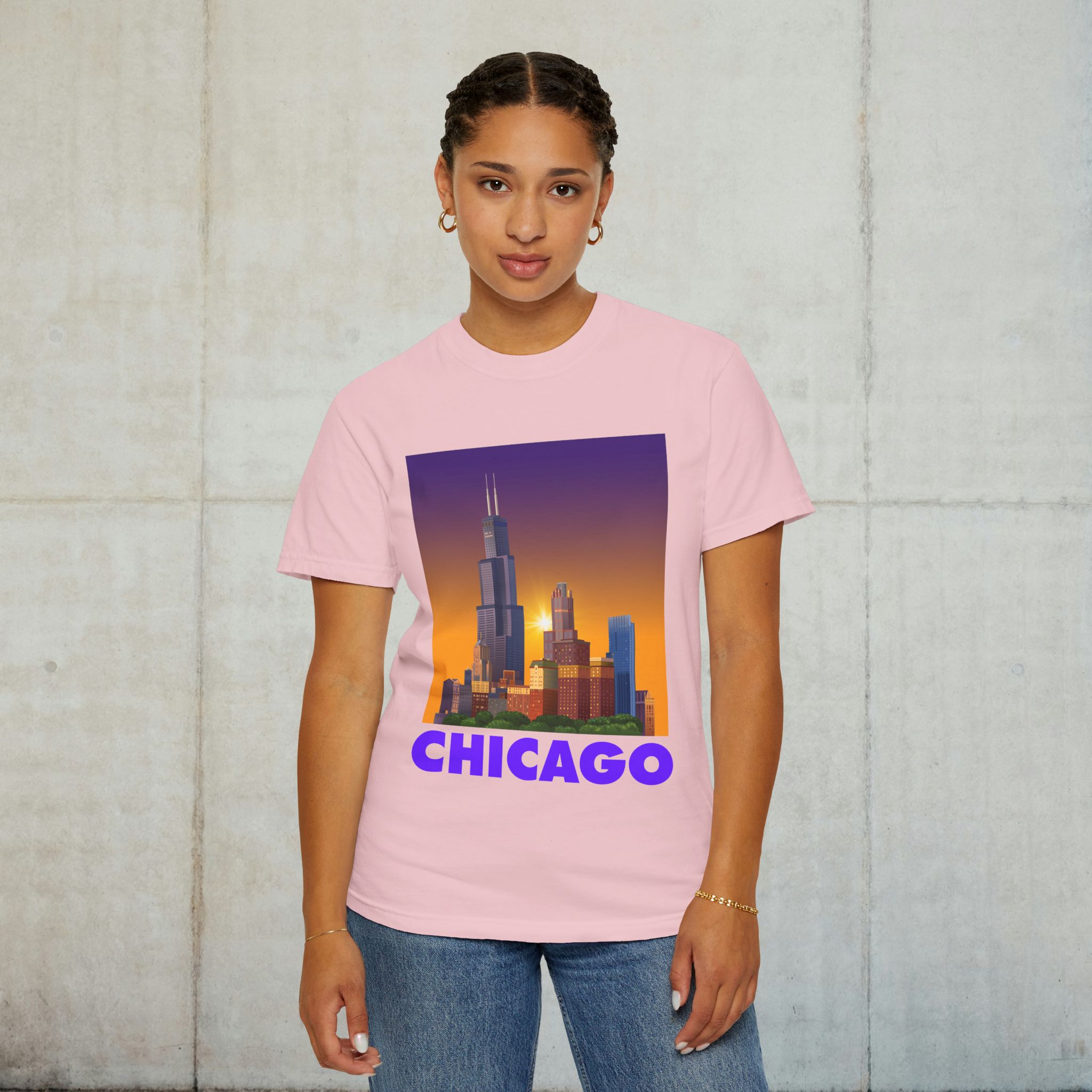 Chicago Skyline Unisex Garment-Dyed T-Shirt