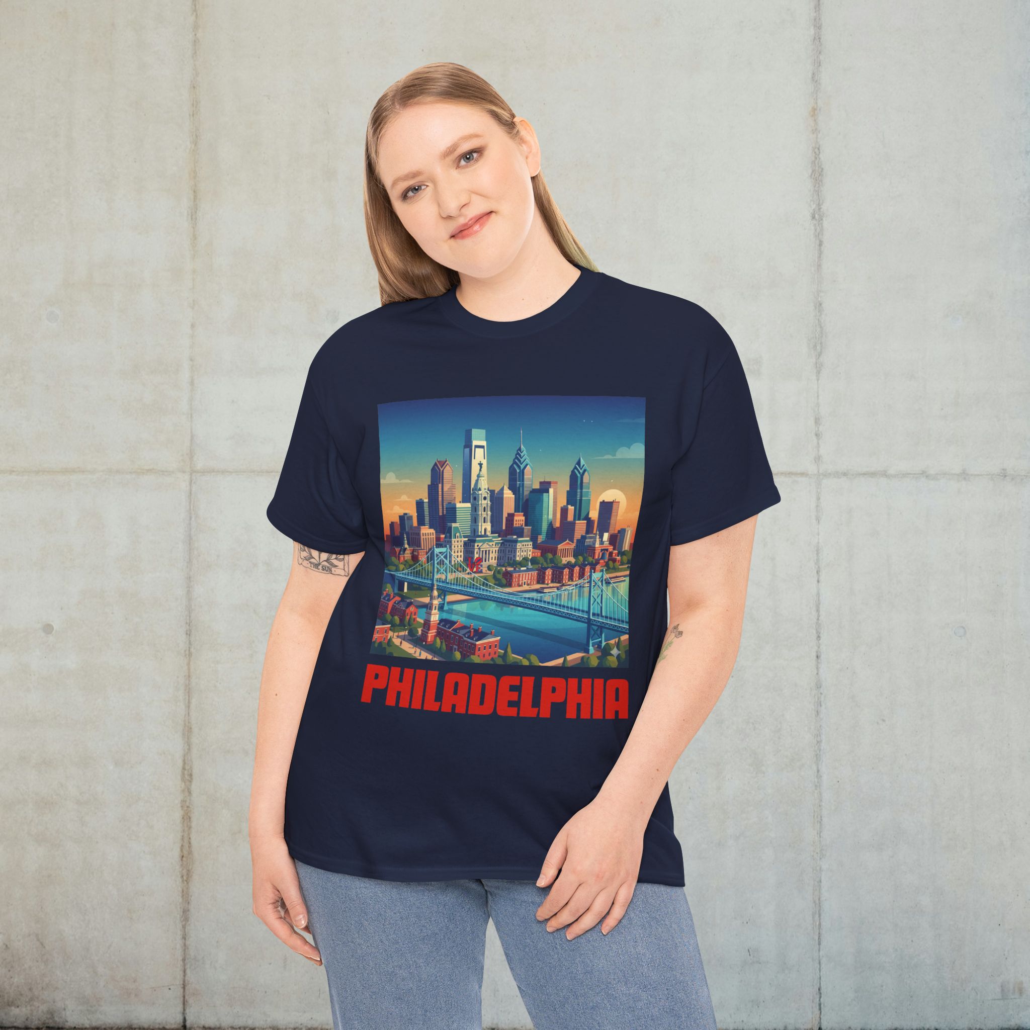 Philadelphia Skyline Unisex Heavy Cotton Tee