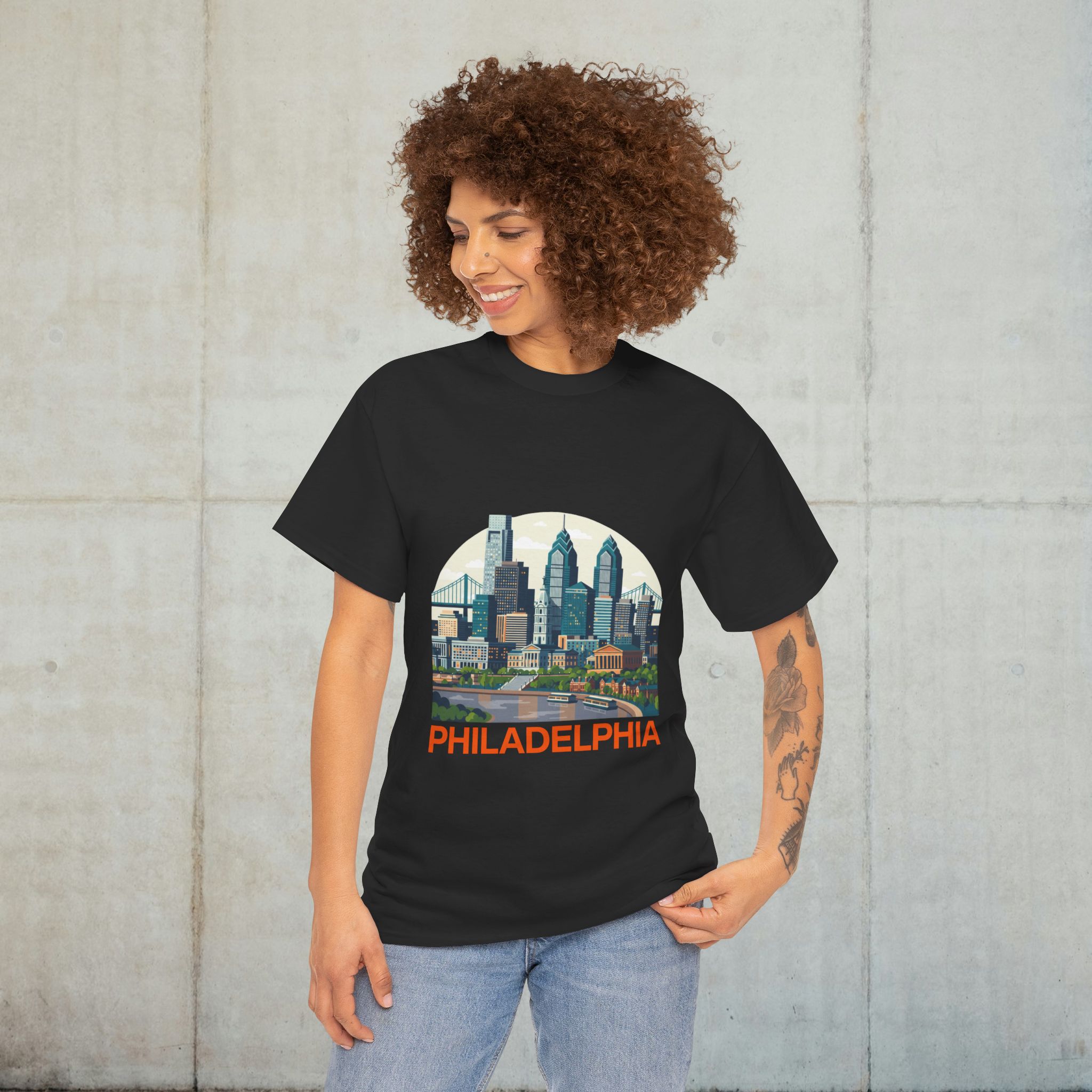Philadelphia Skyline Unisex Heavy Cotton Tee