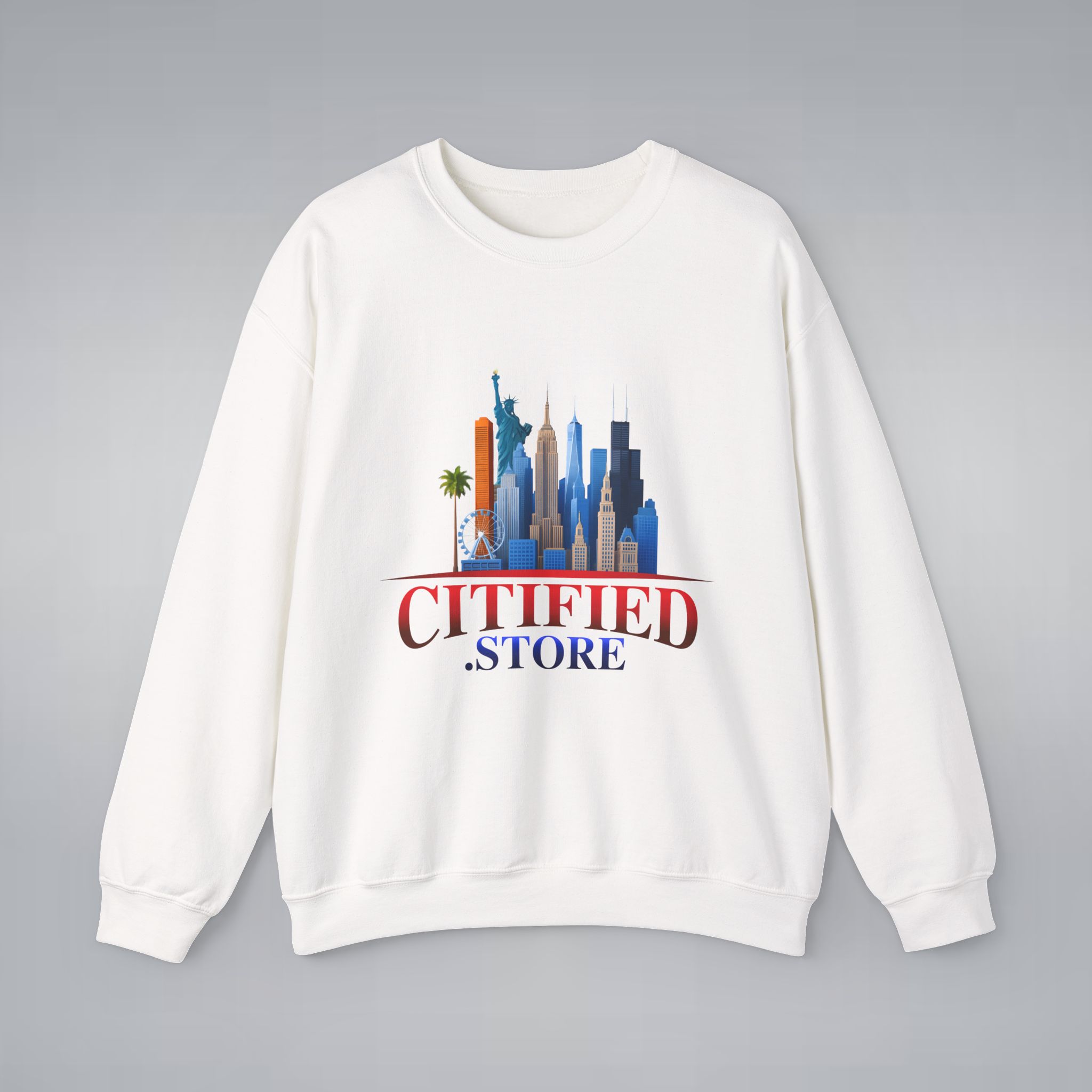 Citified Cityscape Unisex Crewneck Sweatshirt