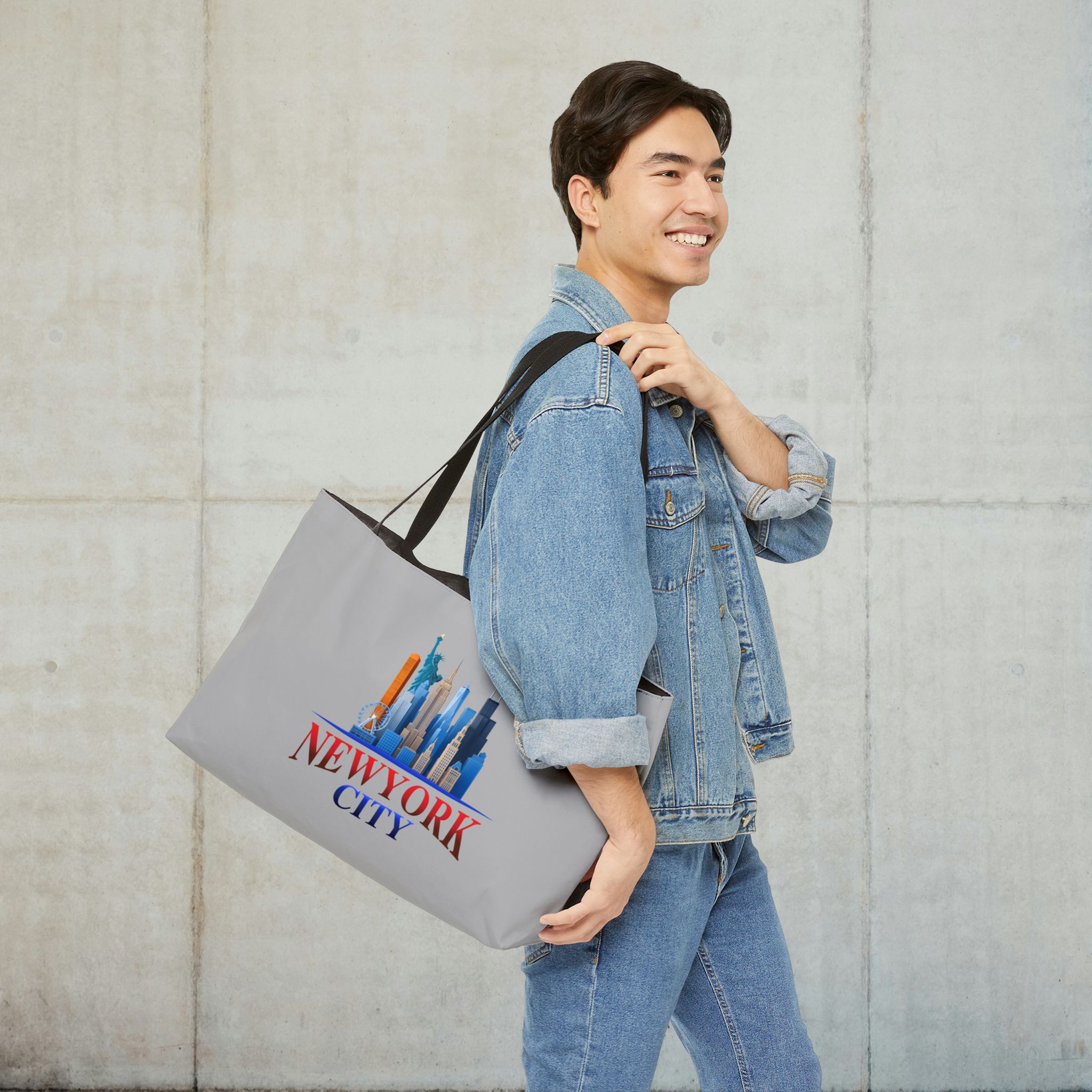 NYC Gray Stylish Weekender Tote Bag