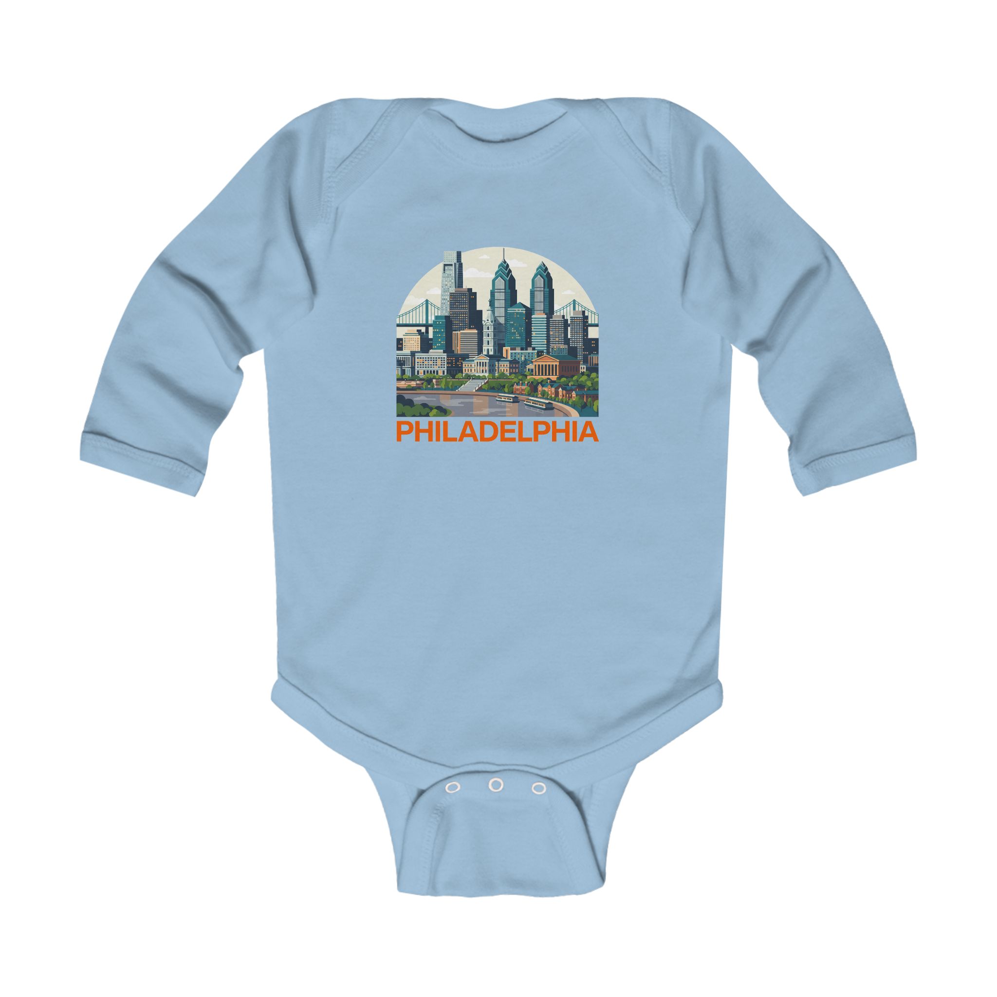 Philadelphia Skyline Infant Long Sleeve Bodysuit